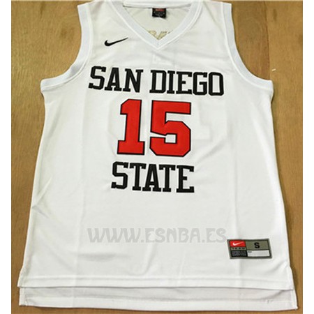 Camiseta NCAA San Diego State University Kawhi Leonard #15 Blanco